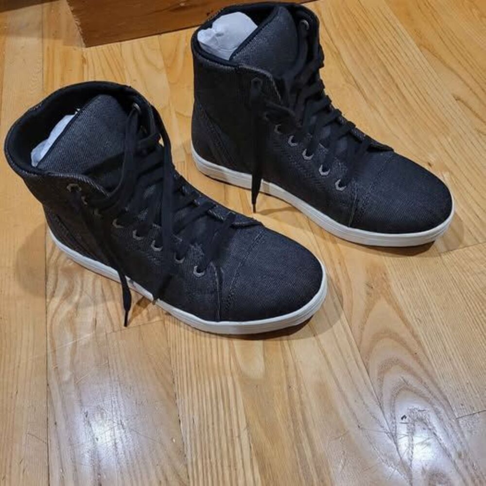 Milwaukee Leather Men Black Canvas Reinforced Motorcycle Casual Riding Shoe 8.5M